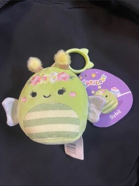 Squishmallows Sybil Mini Clip-On Plush - Light Green with Iridescent Wings